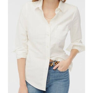 J Crew Oxford Signature Button Up Cotton Long Sleeve Shirt US Women's XS New